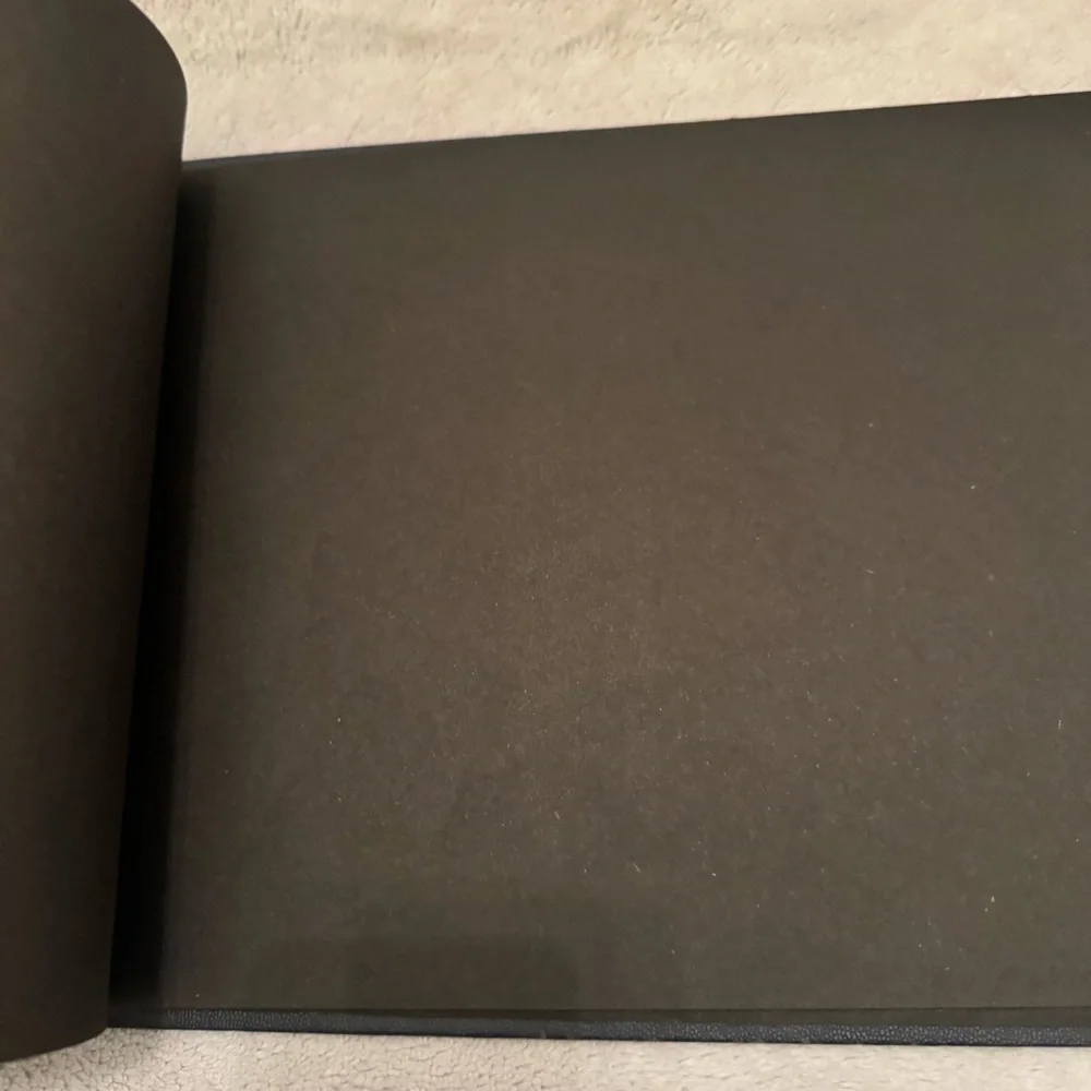 Vintage Blue Photo Album Black Pages Embossed Cover String Tie Scrapbook‎